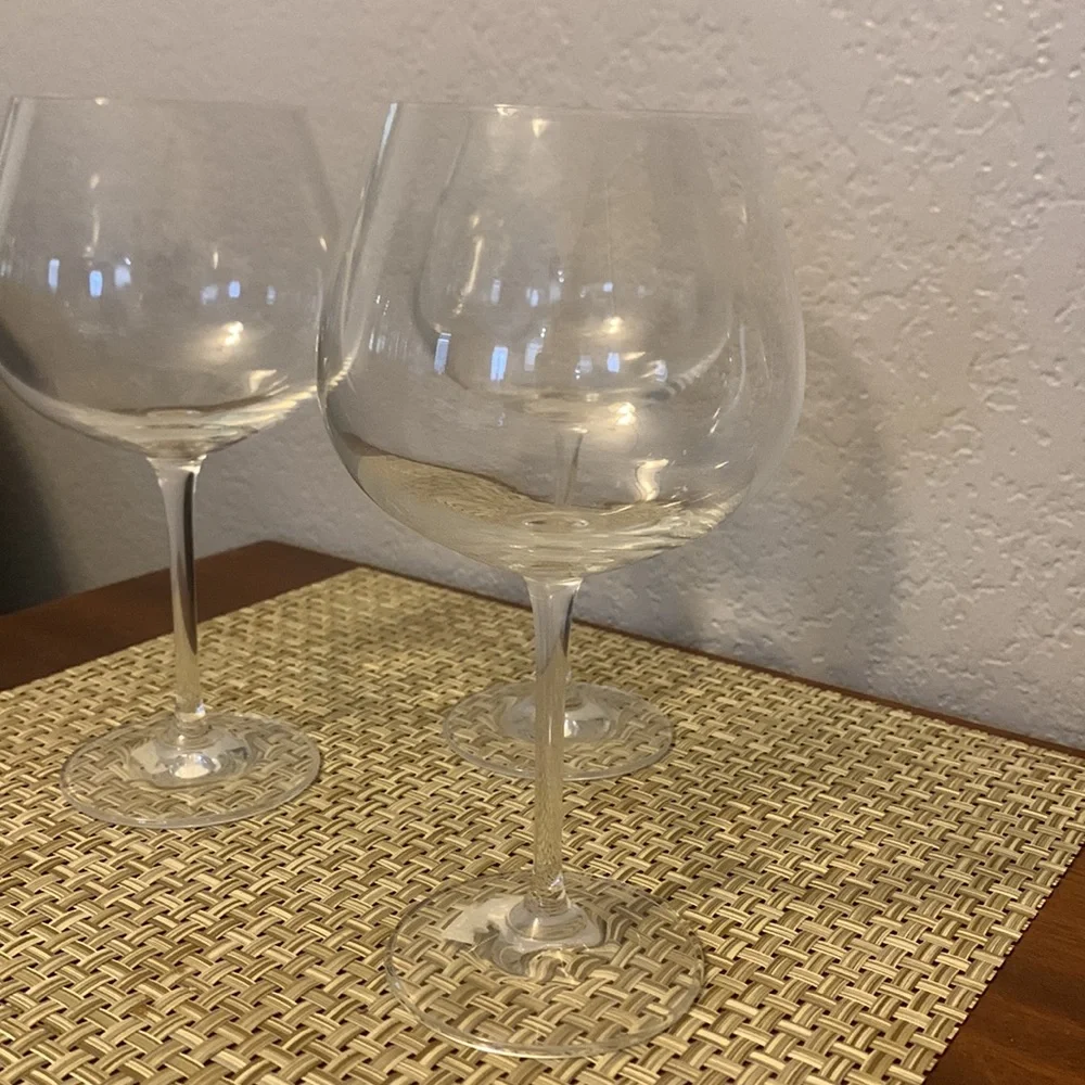 3 Crate & Barrel Elite Burgundy Red Wine Glass